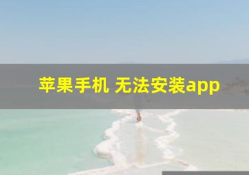 苹果手机 无法安装app